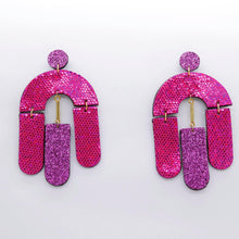 Charger l'image dans la galerie, Boucles d'oreilles en cuir •SOCA• à paillettes