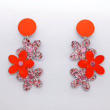 Charger l'image dans la galerie, Boucles d'oreilles en cuir •NENETTE• à paillettes
