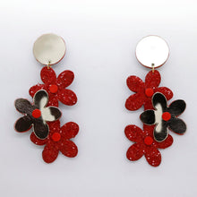 Charger l'image dans la galerie, Boucles d'oreilles en cuir •NENETTE• à paillettes