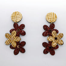 Charger l'image dans la galerie, Boucles d'oreilles en cuir •NENETTE• à paillettes