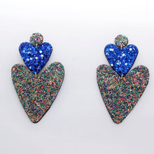 Charger l'image dans la galerie, Boucles d'oreilles en cuir •BELLÄ• à paillettes