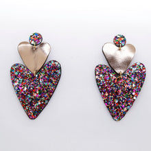 Charger l'image dans la galerie, Boucles d'oreilles en cuir •BELLÄ• à paillettes
