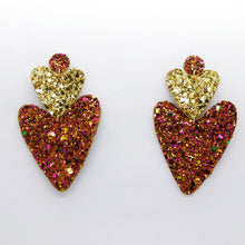 Charger l'image dans la galerie, Boucles d'oreilles en cuir •BELLÄ• à paillettes
