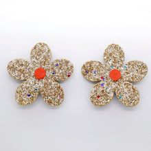 Charger l'image dans la galerie, Boucles d'oreilles en cuir •RITA• à paillettes