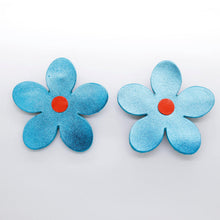 Charger l'image dans la galerie, Boucles d'oreilles en cuir •RITA• bleues