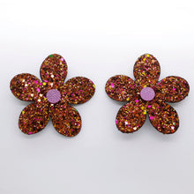 Charger l'image dans la galerie, Boucles d'oreilles en cuir •RITA• à paillettes