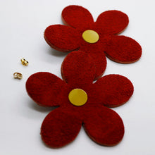 Charger l'image dans la galerie, Boucles d'oreilles en cuir •RITA• brique