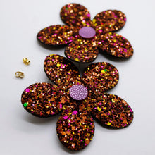 Charger l'image dans la galerie, Boucles d'oreilles en cuir •RITA• à paillettes