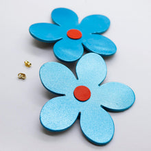 Charger l'image dans la galerie, Boucles d'oreilles en cuir •RITA• bleues