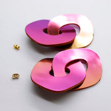 Charger l'image dans la galerie, Boucles d'oreilles en cuir •DAGDA• sunset