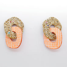 Charger l'image dans la galerie, Boucles d'oreilles en cuir •DAGDA• à paillettes