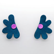 Charger l'image dans la galerie, Boucles d'oreilles en cuir •AUBA• bleues