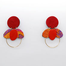 Charger l'image dans la galerie, Boucles d'oreilles en cuir •ELISE• rouges