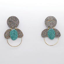 Charger l'image dans la galerie, Boucles d'oreilles en cuir •ELISE• à paillettes