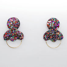 Charger l'image dans la galerie, Boucles d'oreilles en cuir •ELISE• à paillettes