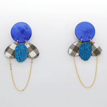 Charger l'image dans la galerie, Boucles d'oreilles en cuir •ELISE• à carreaux