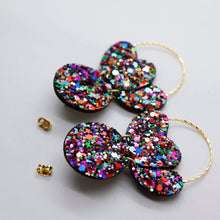 Charger l'image dans la galerie, Boucles d'oreilles en cuir •ELISE• à paillettes