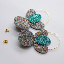 Charger l'image dans la galerie, Boucles d'oreilles en cuir •ELISE• à paillettes