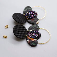 Charger l'image dans la galerie, Boucles d'oreilles en cuir •ELISE• noires