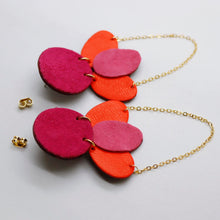Charger l'image dans la galerie, Boucles d'oreilles en cuir •ELISE• roses