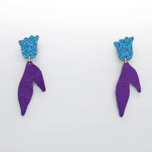 Charger l'image dans la galerie, Boucles d'oreilles en cuir •BIBA• violettes