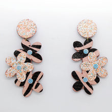 Charger l'image dans la galerie, Boucles d'oreilles en cuir •NENETTE• à paillettes