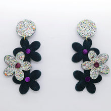 Charger l'image dans la galerie, Boucles d'oreilles en cuir •NENETTE• à paillettes