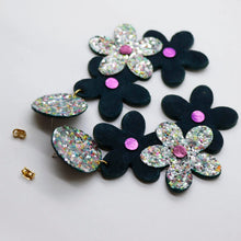 Charger l'image dans la galerie, Boucles d'oreilles en cuir •NENETTE• à paillettes