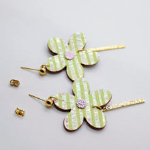 Charger l'image dans la galerie, Boucles d'oreilles en cuir •MILA• rayées
