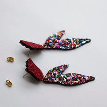 Charger l'image dans la galerie, Boucles d'oreilles en cuir •BIBA• à paillettes