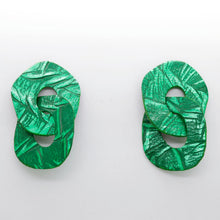 Charger l'image dans la galerie, Boucles d'oreilles en cuir •DAGDA• vertes