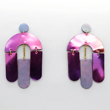 Charger l'image dans la galerie, Boucles d'oreilles en cuir •SOCA• sunset