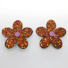 Charger l'image dans la galerie, Boucles d'oreilles en cuir •RITA• à paillettes