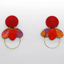Charger l'image dans la galerie, Boucles d'oreilles en cuir •ELISE• rouges
