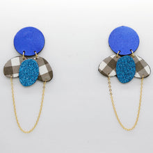 Charger l'image dans la galerie, Boucles d'oreilles en cuir •ELISE• bleues