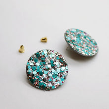 Charger l'image dans la galerie, Boucles d'oreilles en cuir •MINI-SUNI• à paillettes