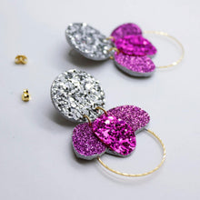 Charger l'image dans la galerie, Boucles d'oreilles en cuir •ELISE• à paillettes
