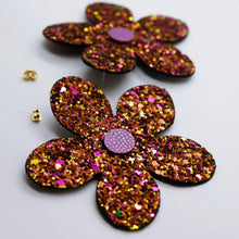 Charger l'image dans la galerie, Boucles d'oreilles en cuir •RITA• à paillettes