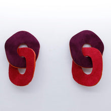 Charger l'image dans la galerie, Boucles d'oreilles en cuir •DAGDA• bicolores