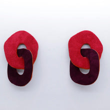 Charger l'image dans la galerie, Boucles d'oreilles en cuir •DAGDA• bicolores