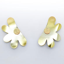 Charger l'image dans la galerie, Boucles d'oreilles en cuir •AUBA• dorées