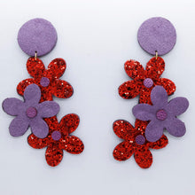Charger l'image dans la galerie, Boucles d'oreilles en cuir •NENETTE• violettes