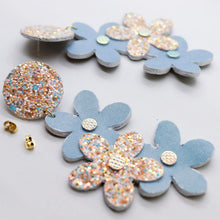 Charger l'image dans la galerie, Boucles d'oreilles en cuir •NENETTE• à paillettes