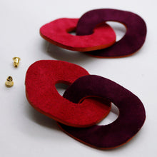 Charger l'image dans la galerie, Boucles d'oreilles en cuir •DAGDA• bicolores
