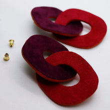 Charger l'image dans la galerie, Boucles d'oreilles en cuir •DAGDA• bicolores