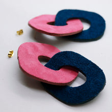 Charger l'image dans la galerie, Boucles d'oreilles en cuir •DAGDA• bicolores