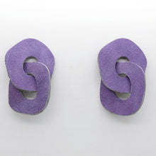 Charger l'image dans la galerie, Boucles d'oreilles en cuir •DAGDA• lavande