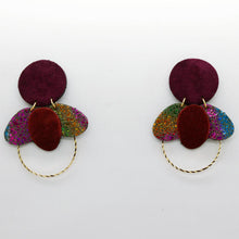 Charger l'image dans la galerie, Boucles d'oreilles en cuir •ELISE• pailletées