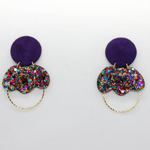 Charger l'image dans la galerie, Boucles d'oreilles en cuir •ELISE• à paillettes