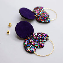 Charger l'image dans la galerie, Boucles d'oreilles en cuir •ELISE• à paillettes